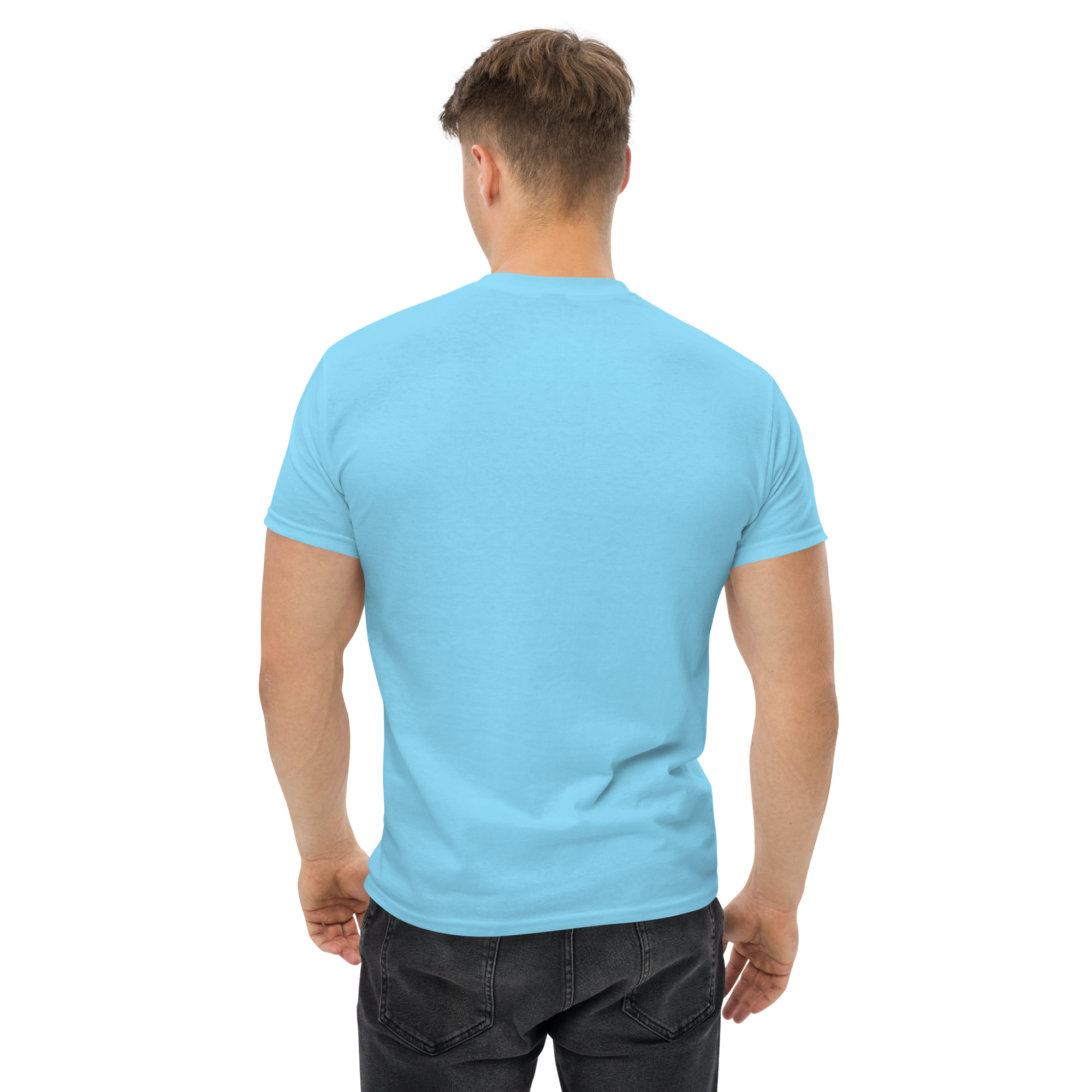reverso playera que mirás bobo azul cielo